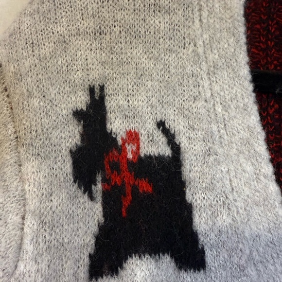 cupcakes & cashmere Gray Cardigan with Scottish Dog Size XL - Picture 4 of 8